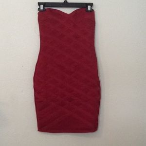 Red sweetheart strapless dress